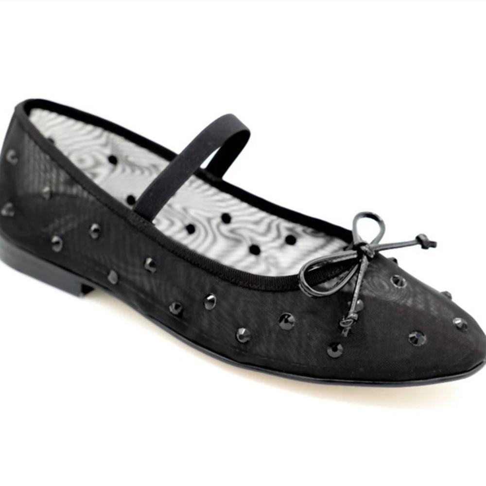 Jeffrey Campbell black mesh ballet flats size 8.5 with studs SOLD OUT ONLINE